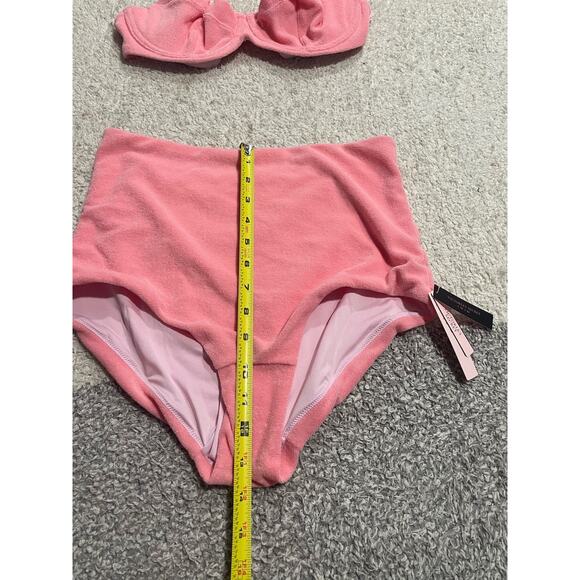 NWT Victorias Secret 2 Pc Bikini 34D/M Essential Triangle Boyshort Bottom Pink - Picture 9 of 16
